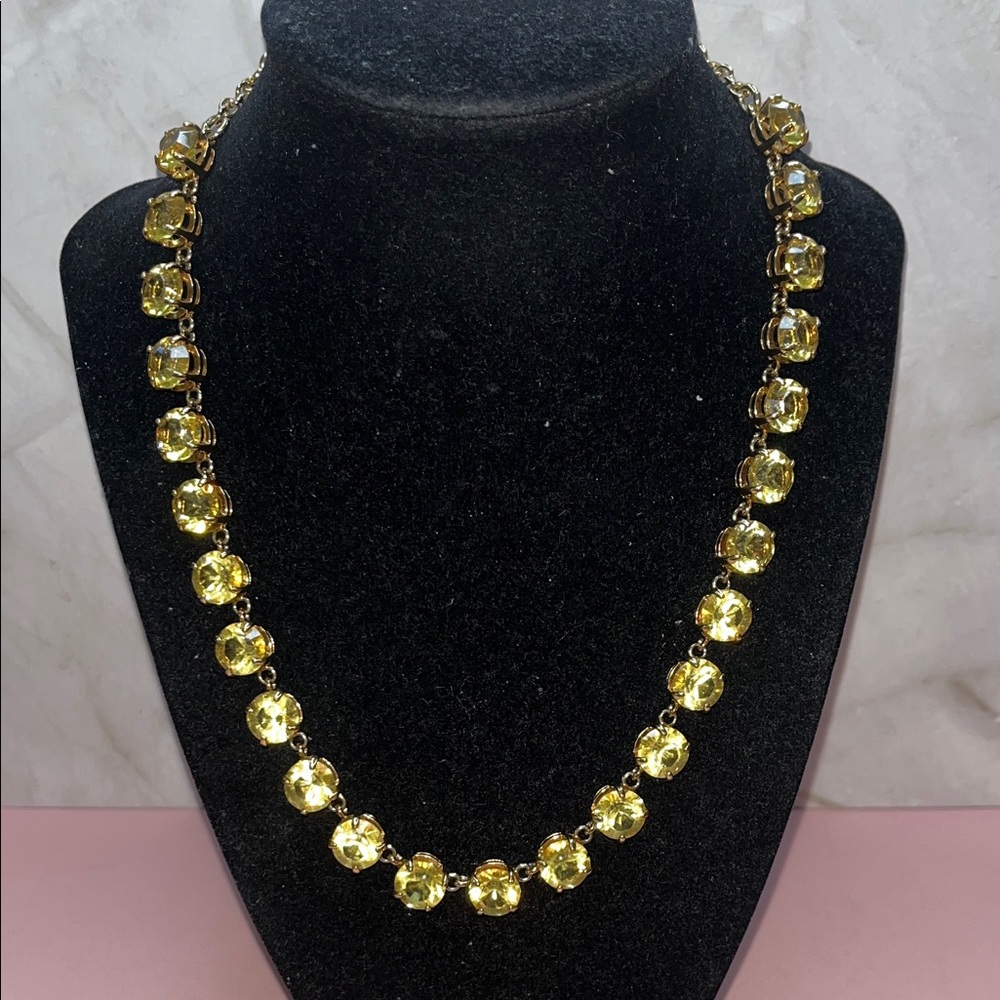 Ann Taylor Gold-Tone Necklace with Yellow Crystals